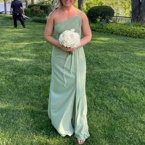 Jasmine One-Shoulder Dress in Sage